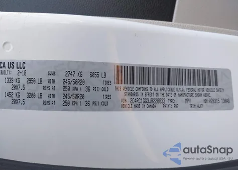 2018 Chrysler Pacifica Limited из США, поврежденный, VIN 2C4RC1GG3JR228833